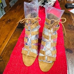 Marc Fisher Lace-up Block Heal Sandal